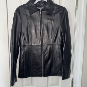 NICE Wilsons Leather Brown Genuine Leather Jacket Small Insulated Quilted Lining